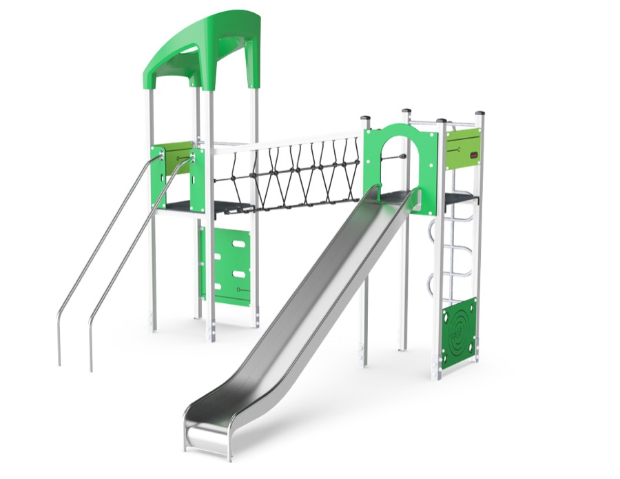 2-Turm-Spielanlage mit Barrenrutsche KPL2015