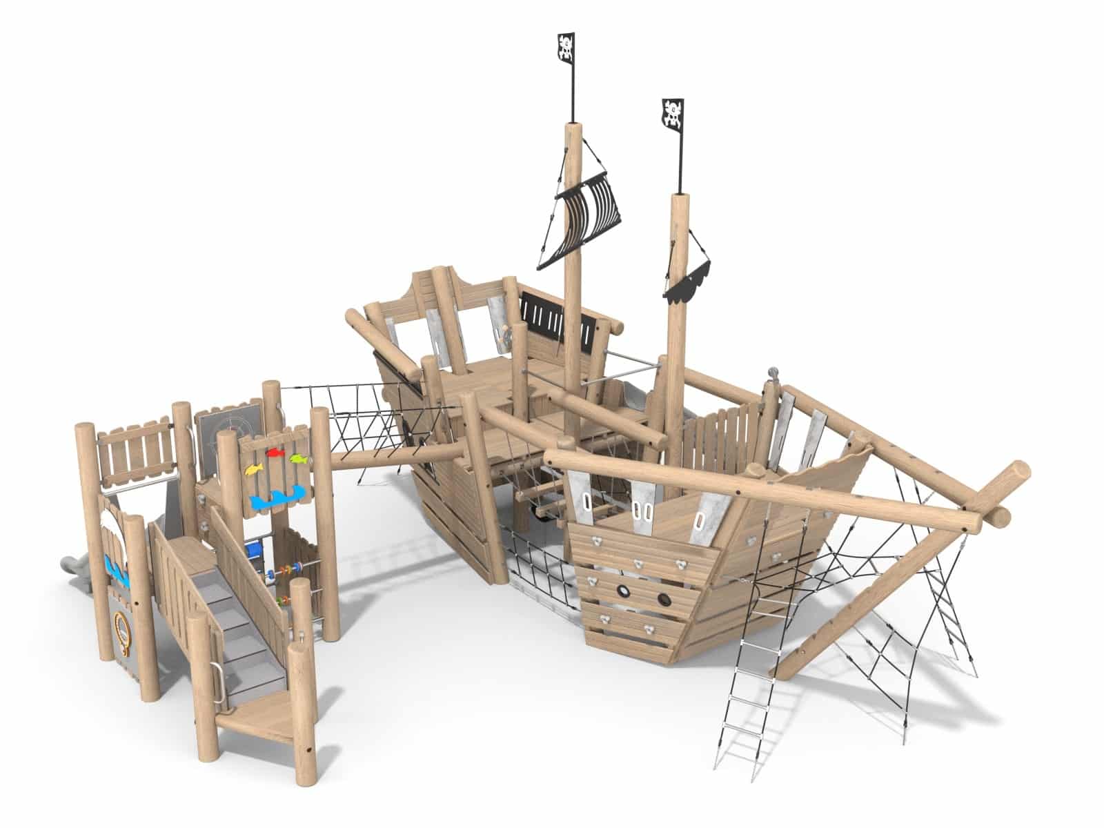 Holzschiff für Spielplatz