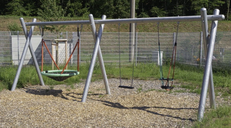 Schaukel-Nestkorb-Kombi 2-fach LH210cm, 1 Kleinkind-Schaukelsitz