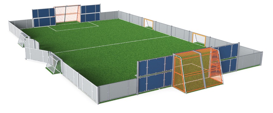 MUGA, 14 x 23 m, Seitenhöhe 1 m, Platten-Design FRE600302