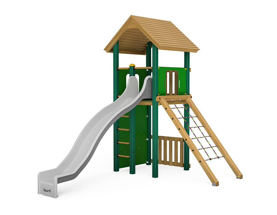 Spielturm-Kombination Holz/Aluminium