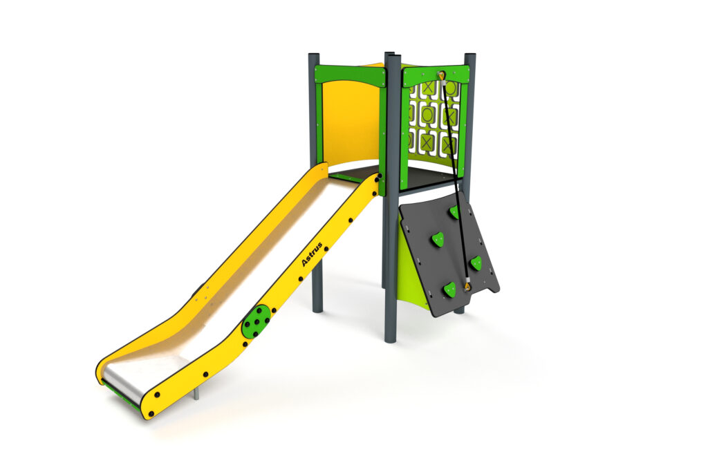 11001 Turm mit Rutsche, Kletterwand und Spielwand
