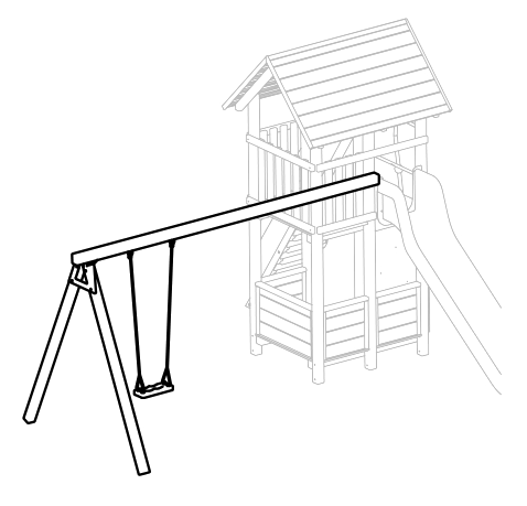 Einfachschaukel für Turm aus Edelkastanie