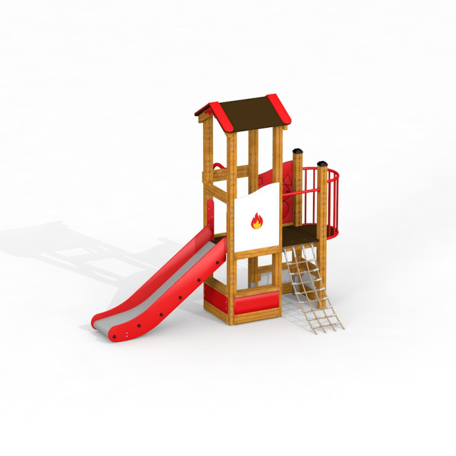 Feuerwehr Station Spielturm mit Rutsche