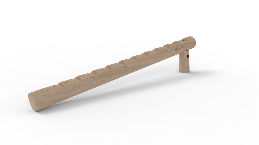 Schräger Balancierbalken mit Tritten