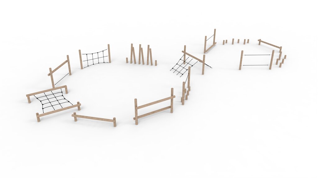 Balancierparcours in Achterform