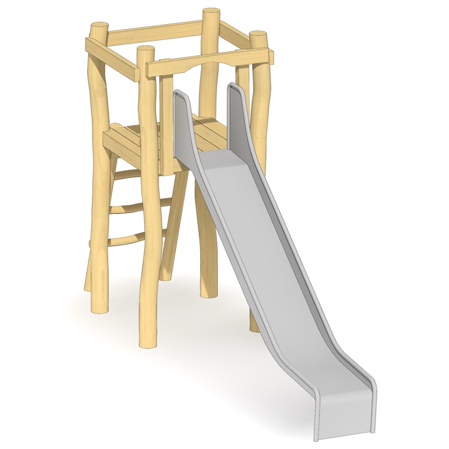 Turm mit Edelstahl-Rutsche