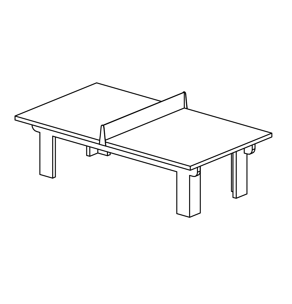 Tischtennisplatte mit Netz