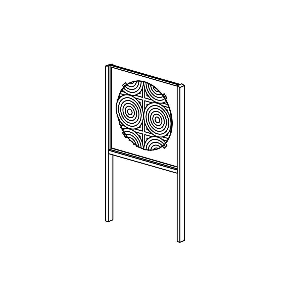 Moirétafel mit Standgestell aus V2A