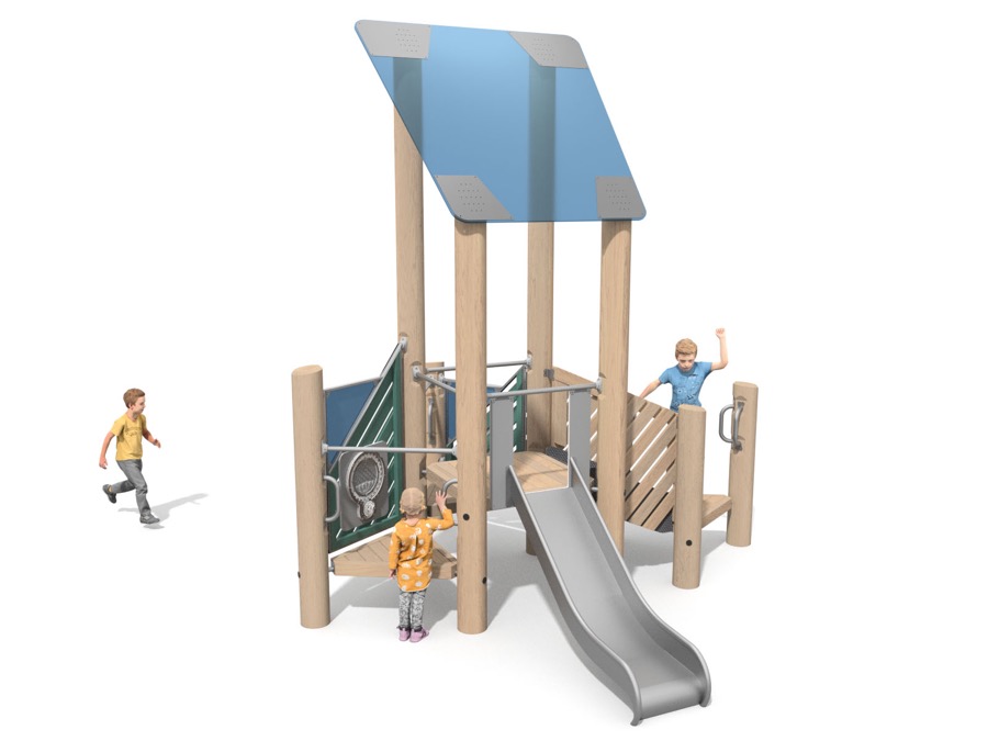 Robinien-Spielanlage mit Rutsche für Spielplatz