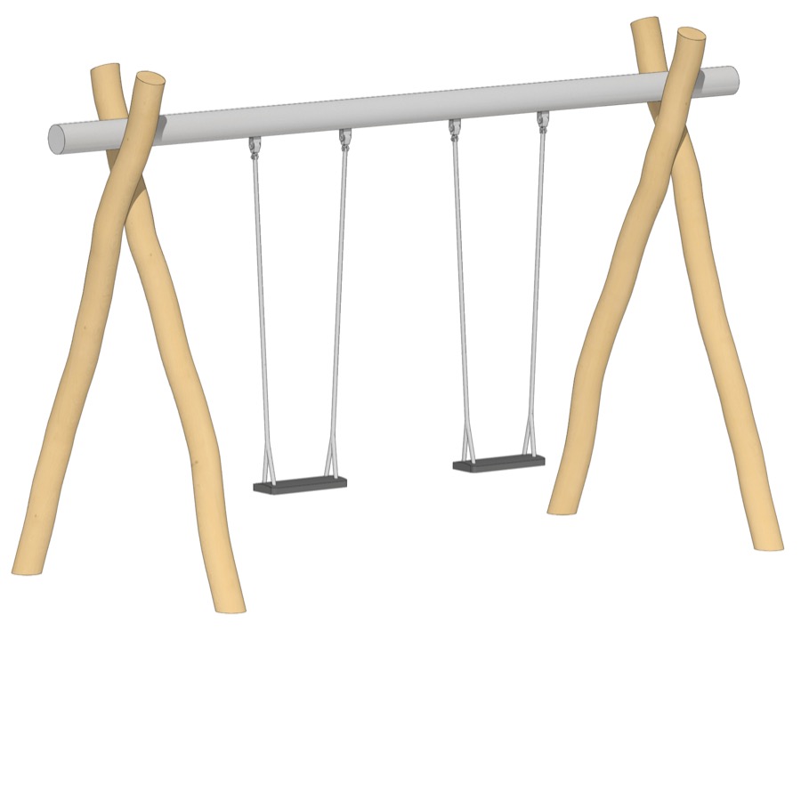 Schaukel 2-fach LH210cm, Querrohr Stahl verzinkt