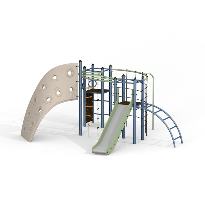 Wal Klettergerüst mit Kletterwand und Rutsche