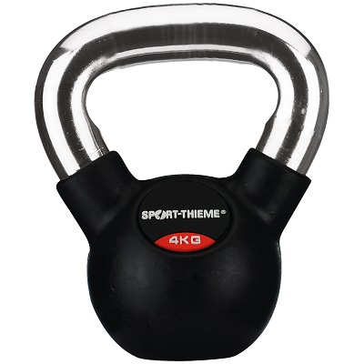 Sport-Thieme Kettlebell „Gummiert mit glattem Chrom-Griff“