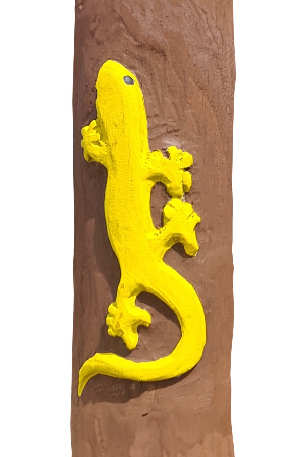 Pfostenmotiv Gecko gelb -