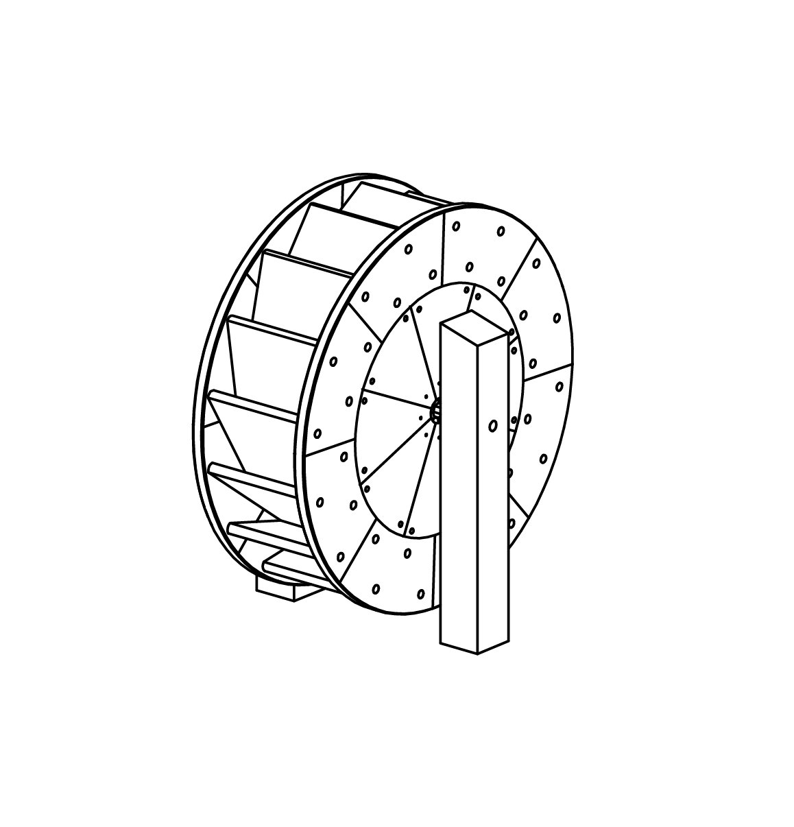Mühlrad aus Holz