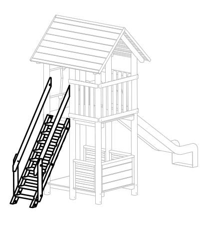 Treppe für Turm aus Fichte