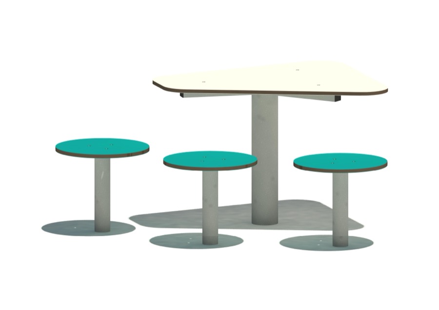 Tisch mit 3 Hocker 18158
