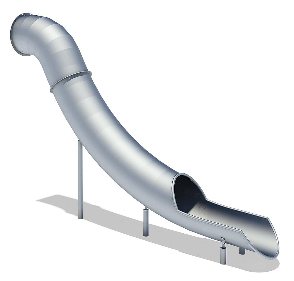 Steile Röhrenanbaurutsche gerade PH 295 cm