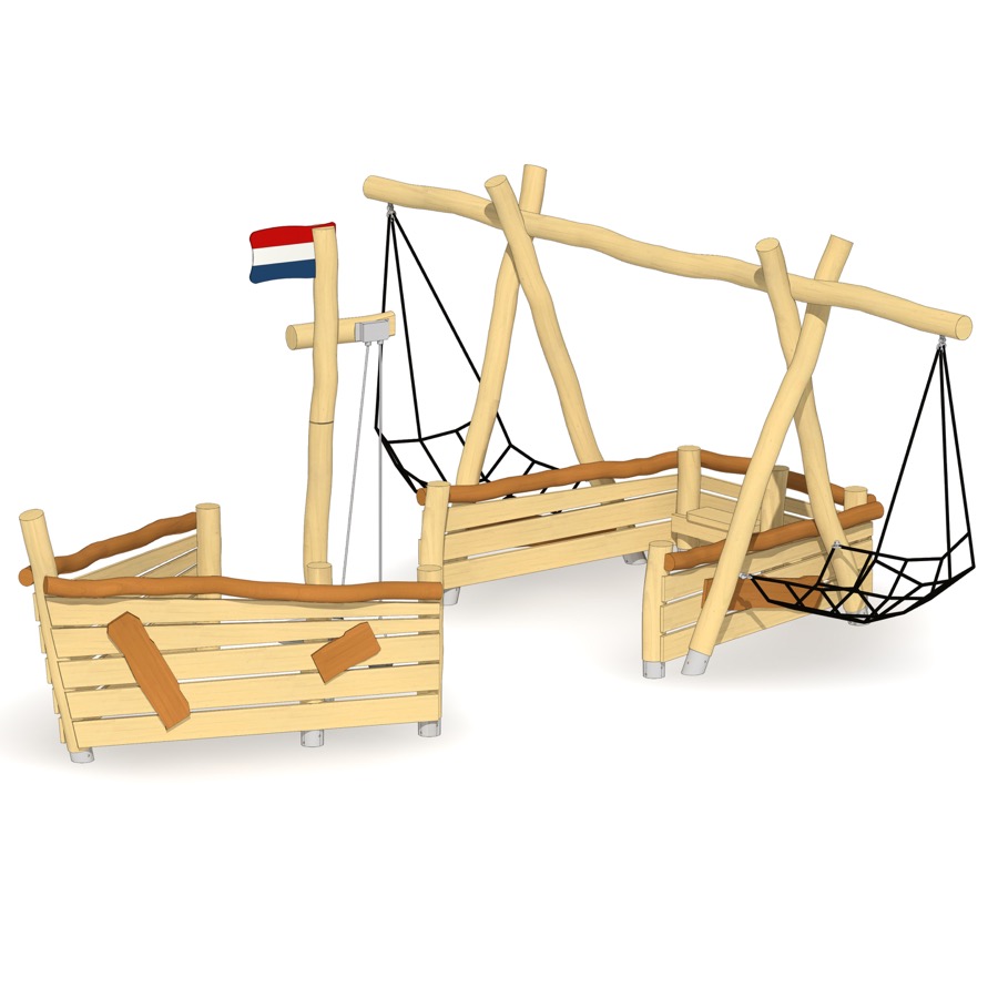 Sandkasten-Schiff Arnheim mit Lümmelnetzen