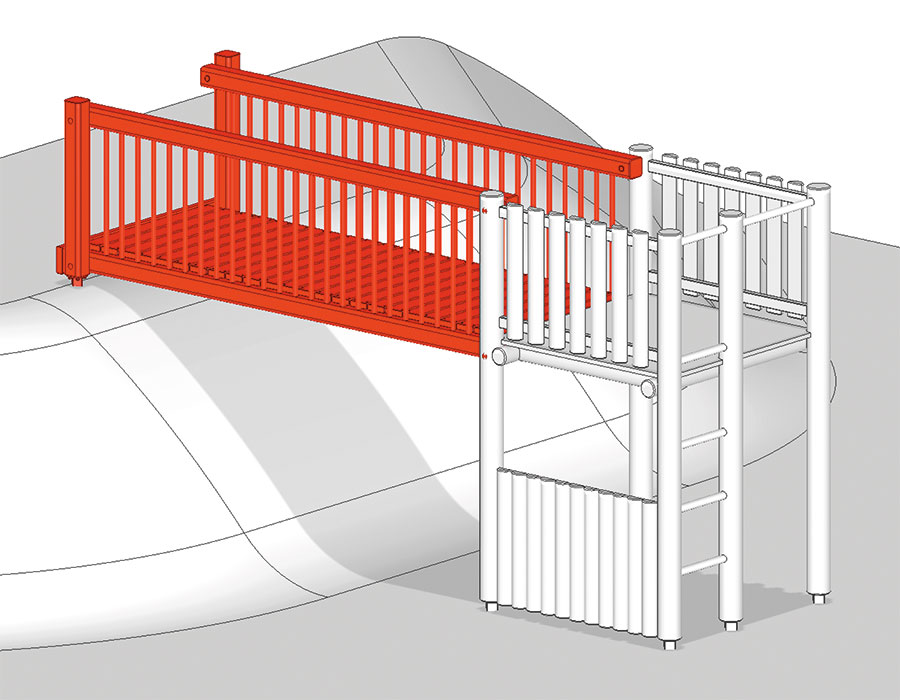 Verbindungsbrücke zu Hügel