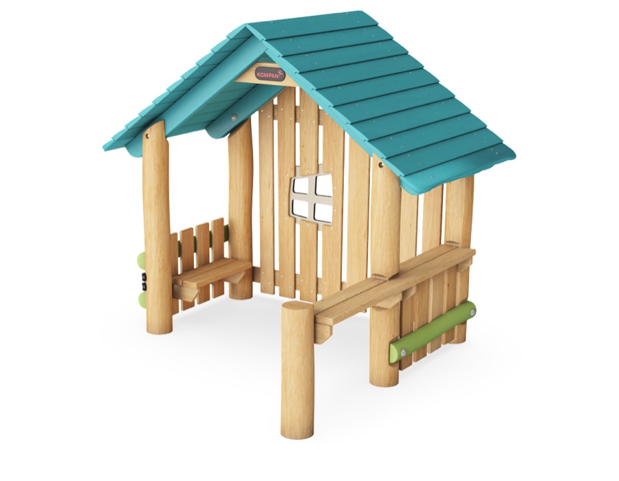 Spielhütte mit Seite, Giebel & Tresen NRO414