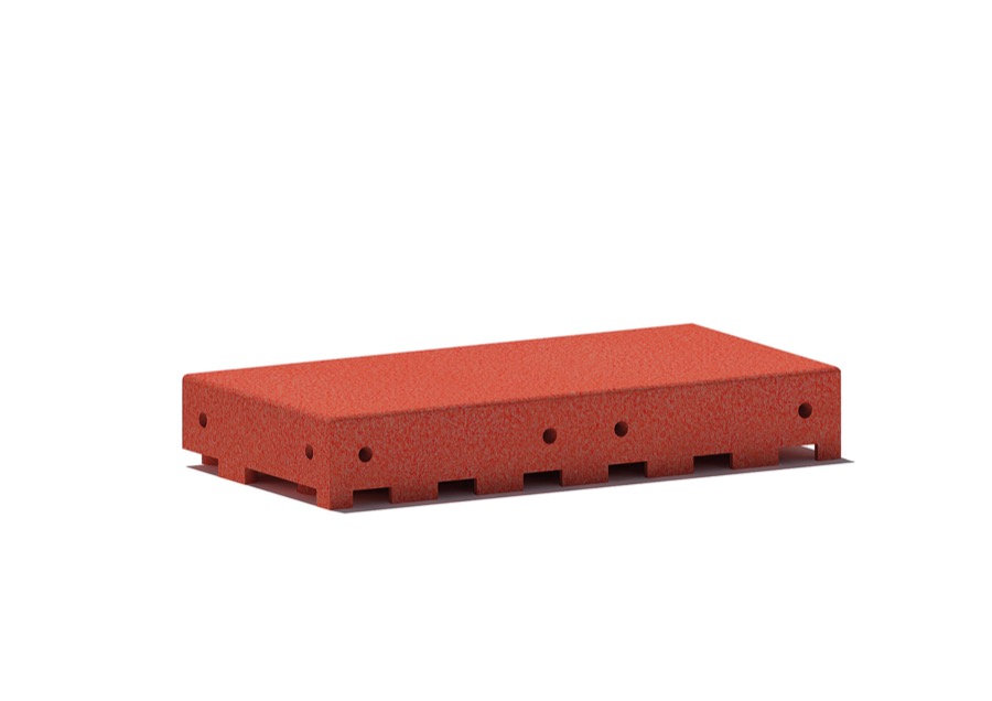 Fallschutzplatte 70 mm, Rot, 250 x 500 mm, FF 210