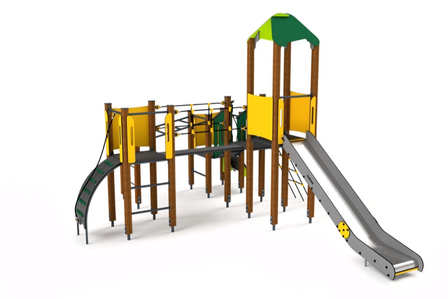 10016 Kletterkombination mit Seilen, Brücke und Rutsche