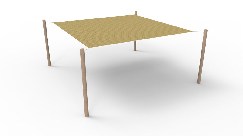 HDPE-Sonnensegel-System 1 Segel (4.2x4.2 m) + 4 Pfosten
