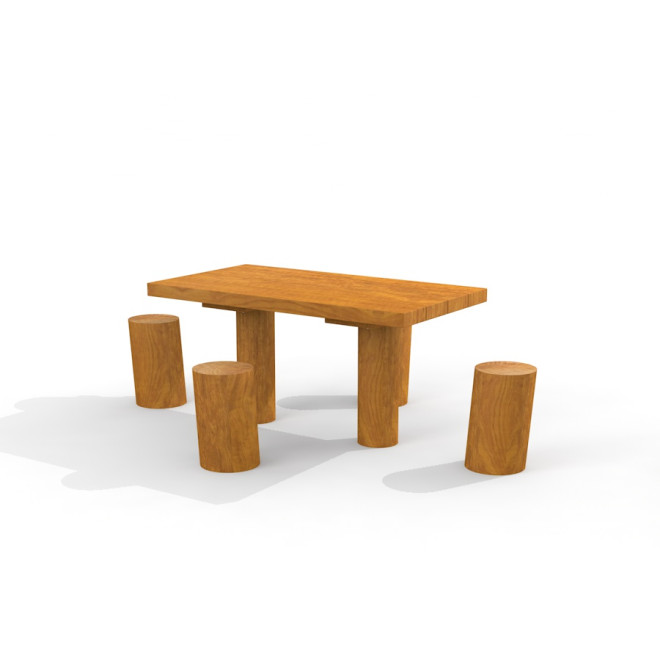 Tisch mit 4 Hocker Robinie