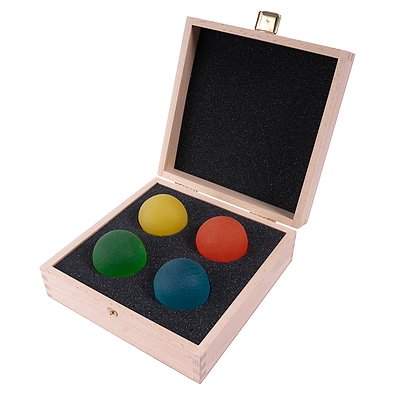 Sport-Thieme Handtrainer-Set „Physioball mit Holzbox“