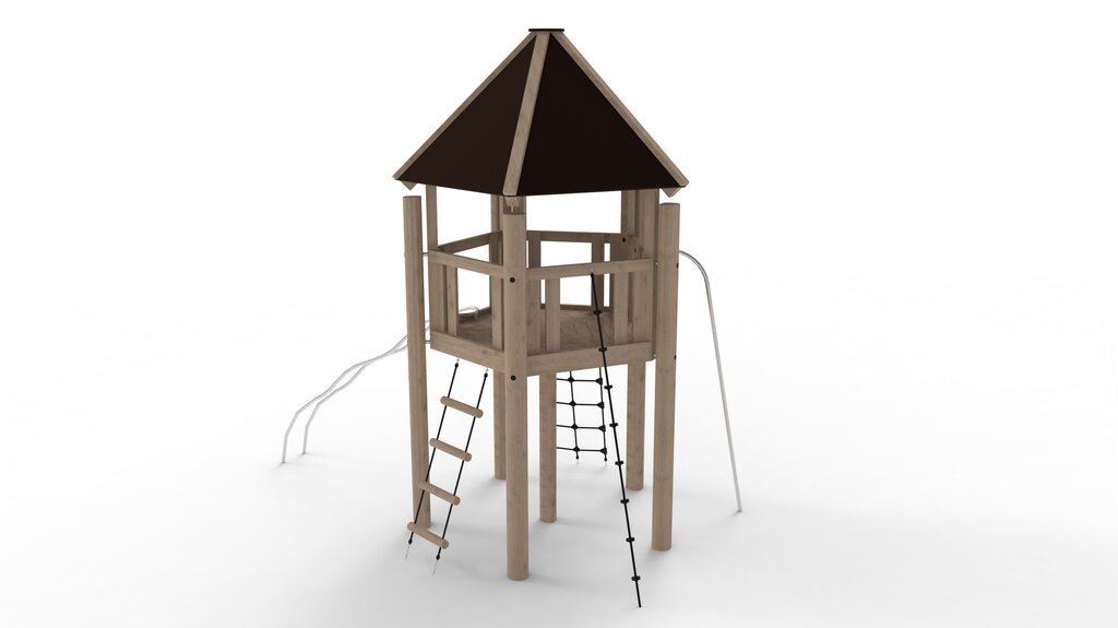 Kletterturm System 5 mit Boden und Dach