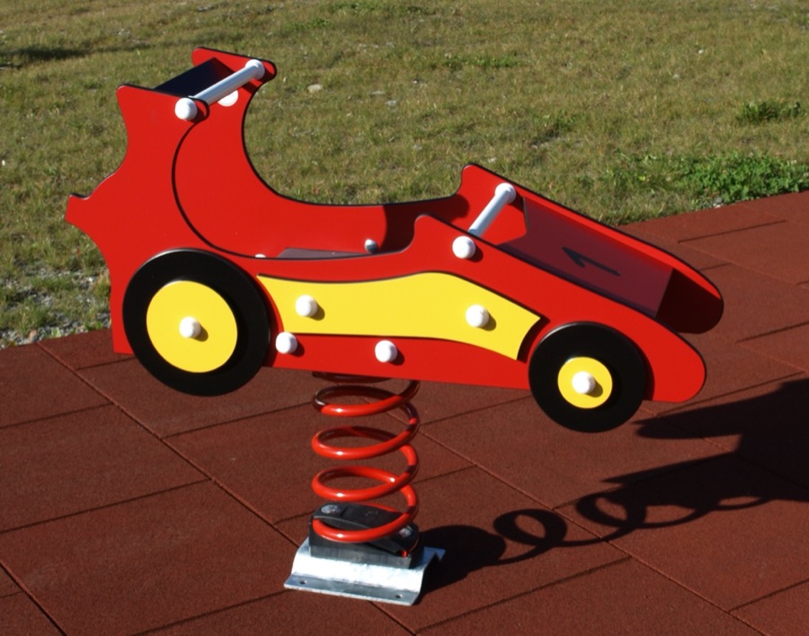 Federgerät Rennauto, rot