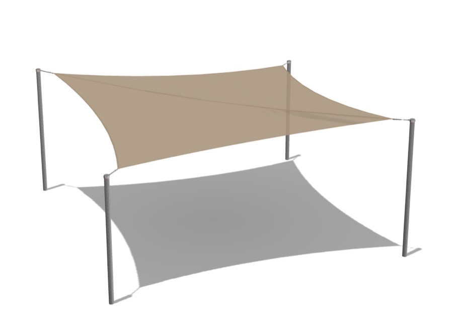 Feststehender/Temporärer Sonnenschutz, 6 x 6 m