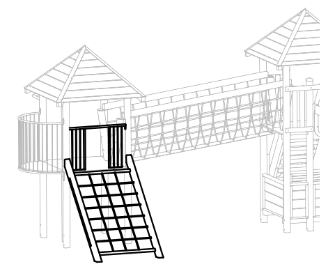 Schrägnetz für Turm aus Edelkastanie