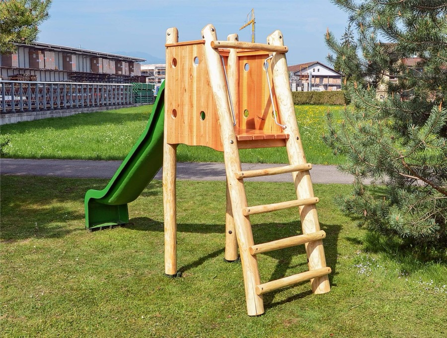 Rutschbahn 290 cm mit Schrägaufstieg aus Edelkastanie