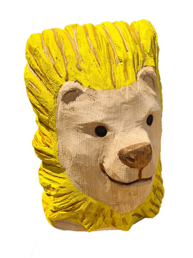 Pfostenkopf/Schnitzfigur Löwe -