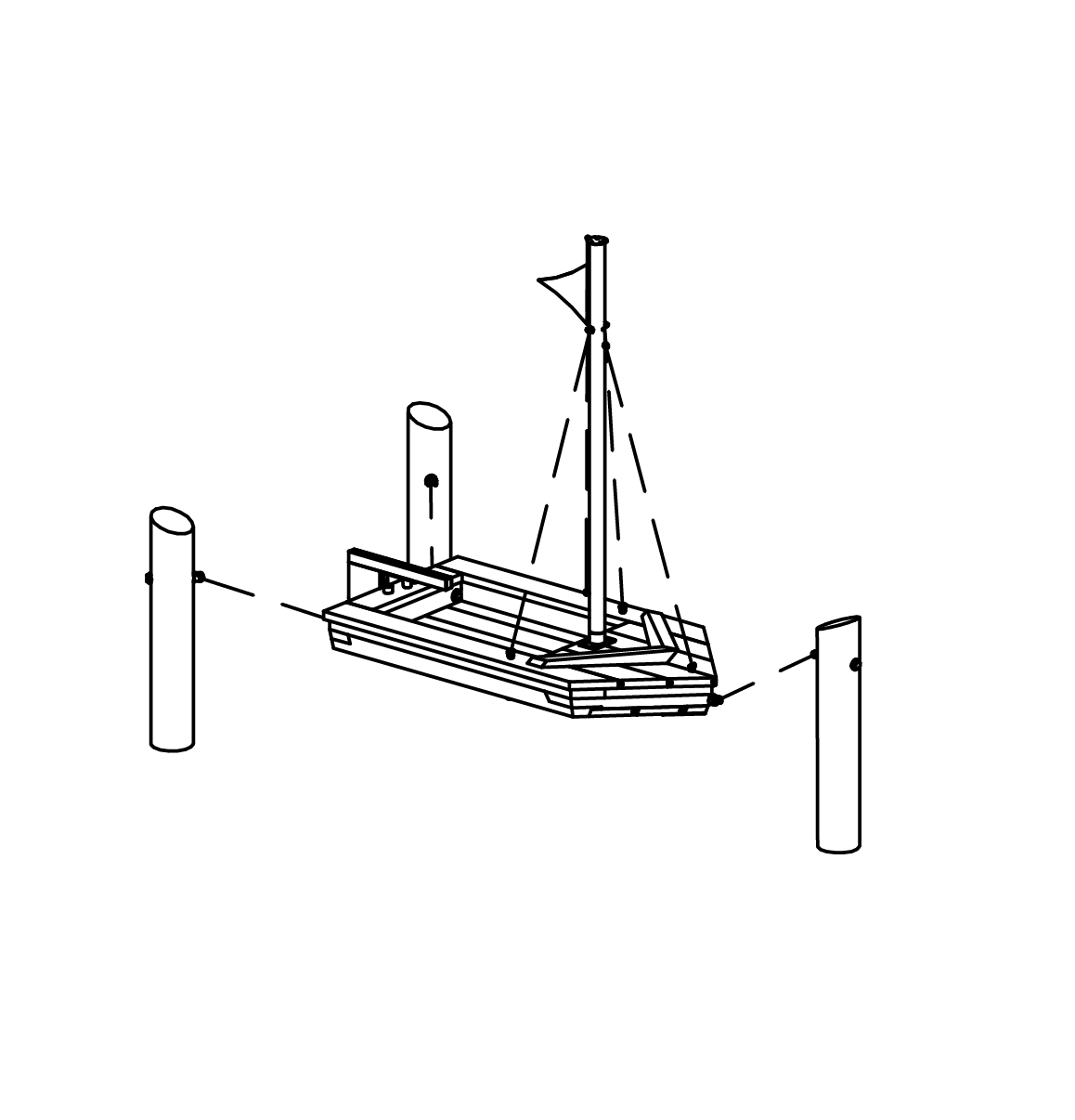 Segelboot mit Fahne