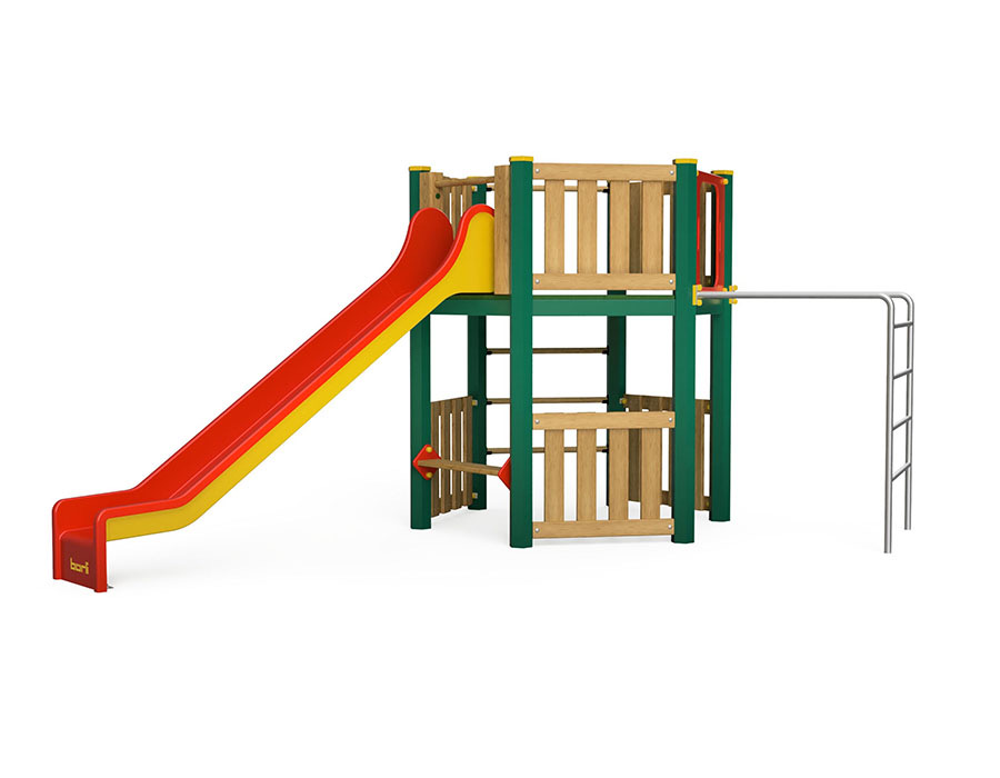 Spielturm-Kombination Holz/Aluminium