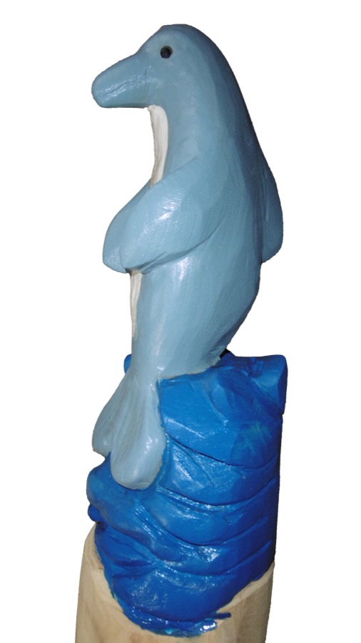 Pfostenkopf/Schnitzfigur Delphin 2 -