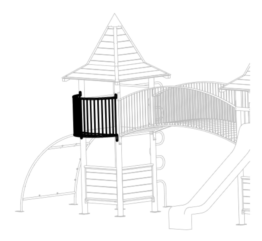 Balkon für Turm aus Edelkastanie