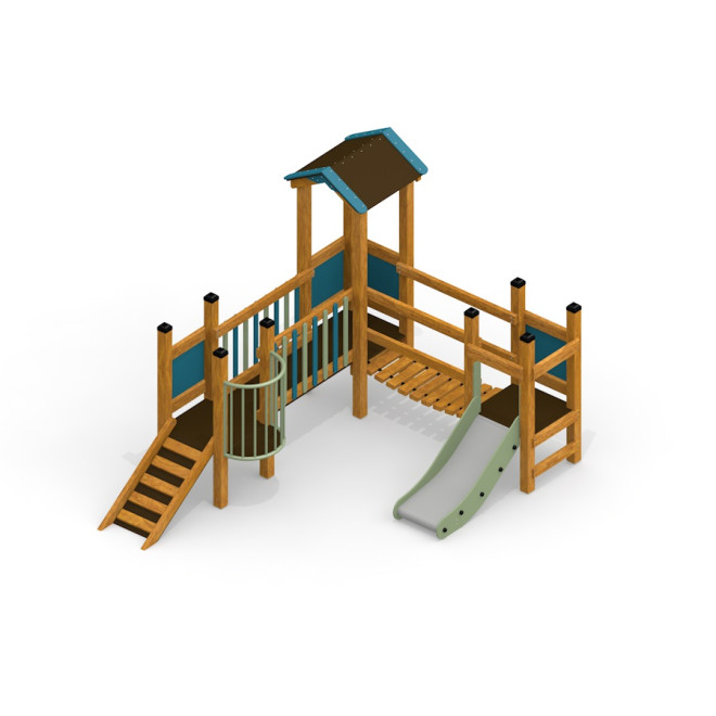 Kastell Spielturm mit Rutsche