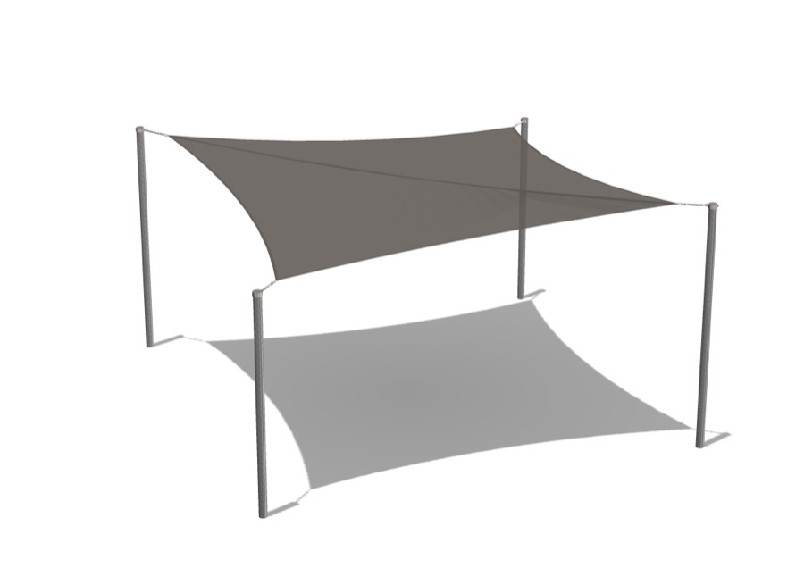 Feststehender/Temporärer Sonnenschutz, 5 x 5 m