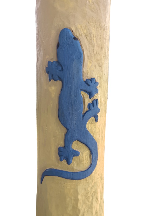 Pfostenmotiv Gecko blau -