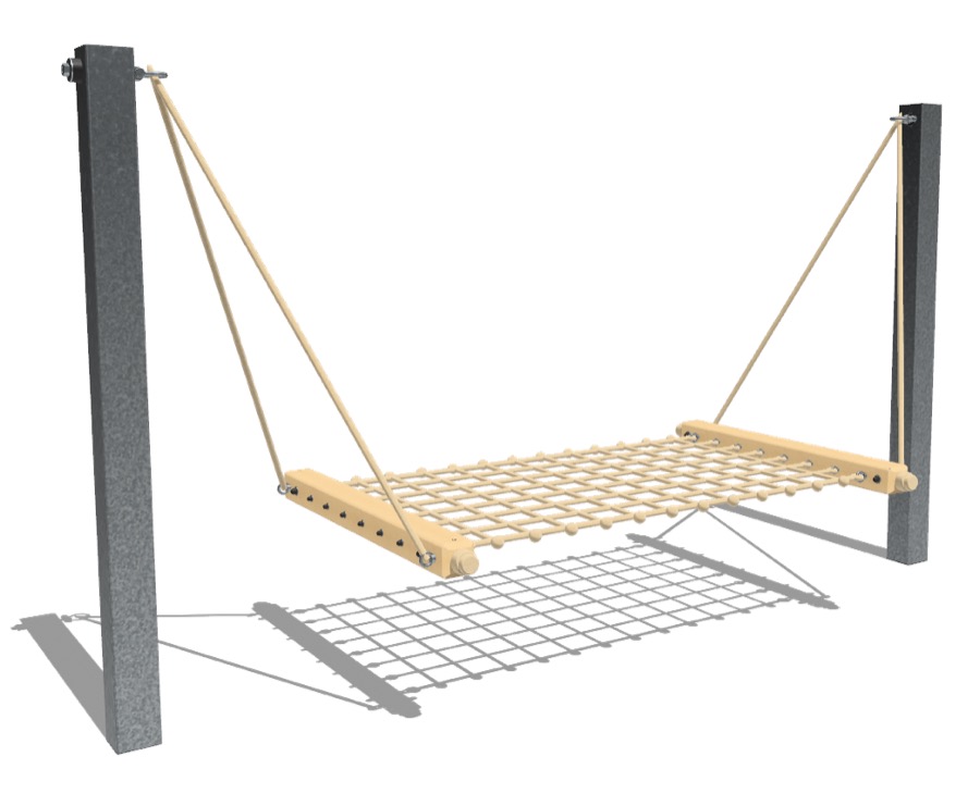 Hängematte Junior mit Stahlstützen, Seile beige