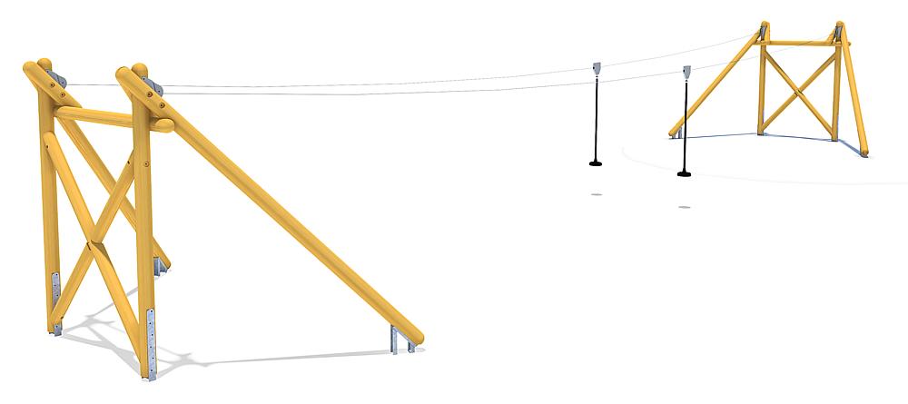Seilbahn Montana Duo 20 m für Hügelverbau