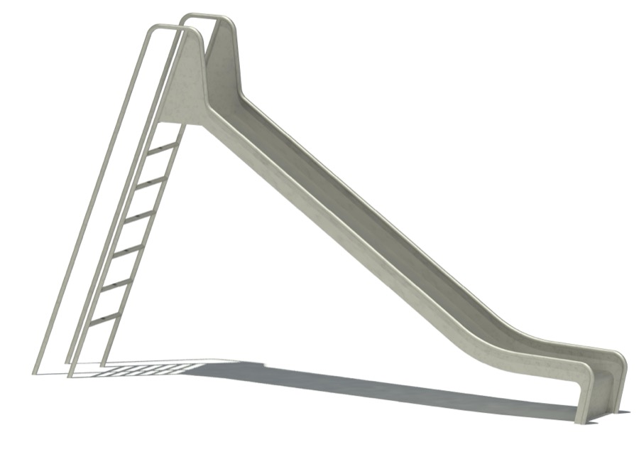 Bockrutschbahn Edelstahl, Einsitzhöhe 190 cm