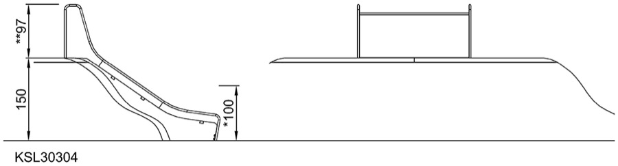 KOMPAN Hangrutsche 1,5m hoch, 2,0m breit