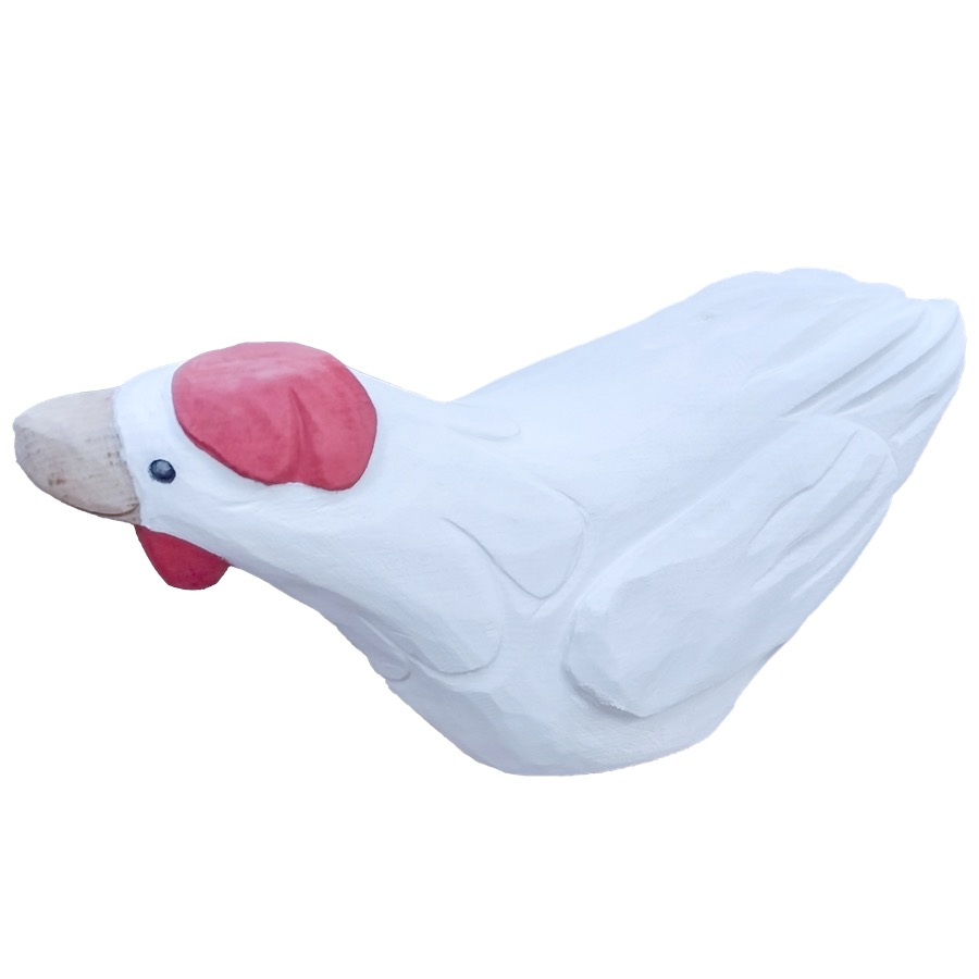 Pfostenkopf/Schnitzfigur Huhn -