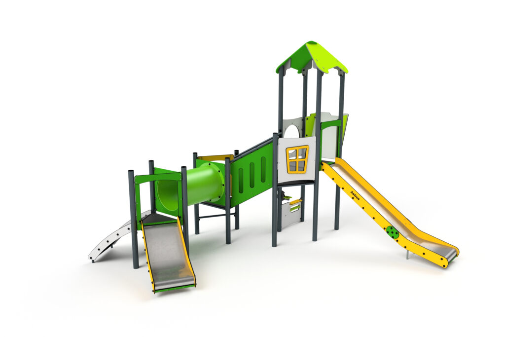 11080 Turm mit Rutsche, Tunnel, Kletterwand und Sprossenleiter