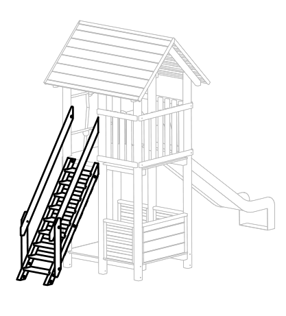 Treppe für Turm aus Edelkastanie